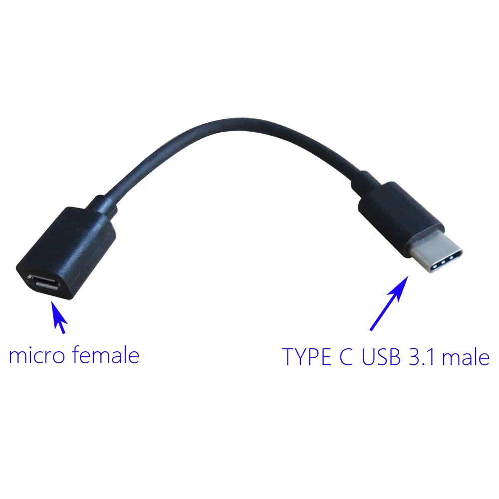 10cm Usb 2.0 Micro Female To Usb 3.1 Type C Converter Adapter Adaptor Cable Cord. - Buy Usb 2.0 Micro Female To Usb 3.1 Type C Male,Usb 3.1 Type C Male