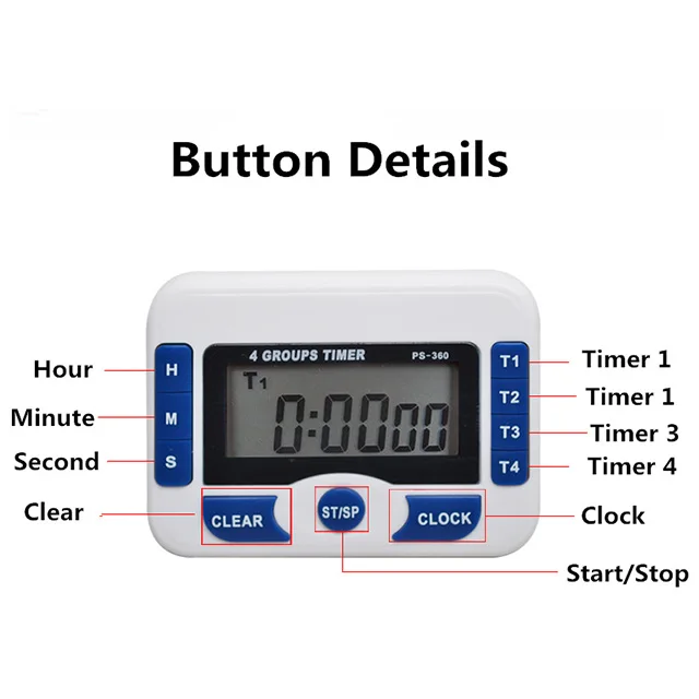 Wholesale PS-360 Digital Kitchen Timer 4 Groups Timer for Laboratory From m.alibaba.com
