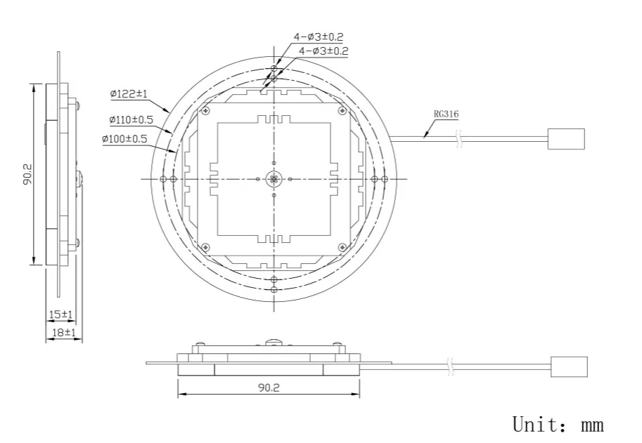 JCN228 the Precision Is Less Than 10cm High Precision South Internal GNSS GPS RTK Antenna Built-in L1 L2 Surveying Antenna