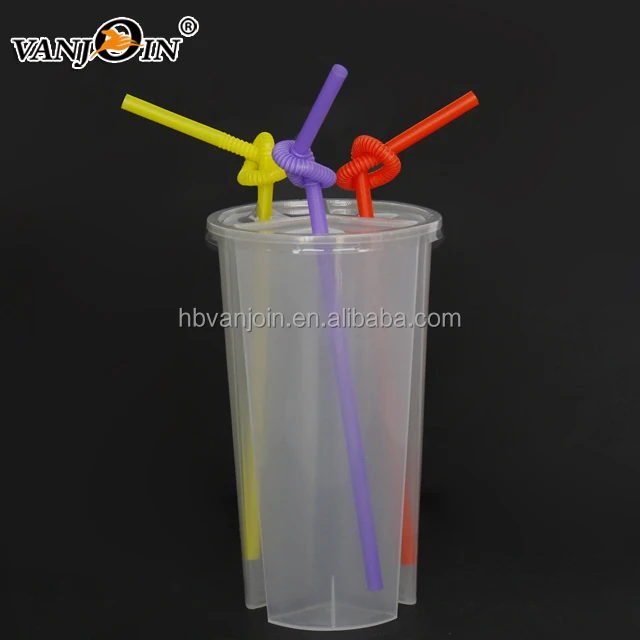 Very Popular PP Plastic Juice 3 Part Split Cups for Hot Bubble Tea