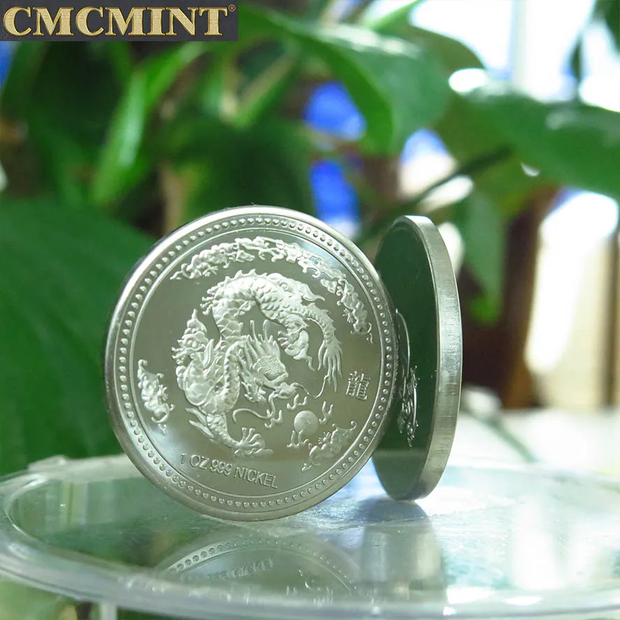 니켈 금속 가격 1온스 999 순수 니켈 드래곤 불리온 코인 C95