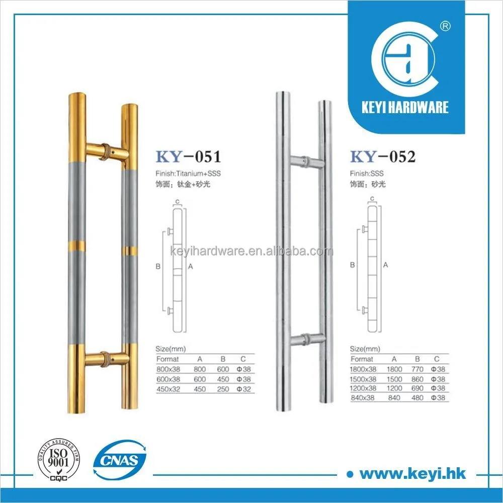KEYI Hardware H Type Double Sided Stainless Steel Lever Pull Handle for Glass Door