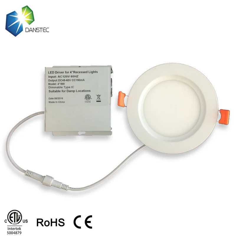 Shenzhen factory 9W led pot light 4 inch csa etl led recessed light with junction box driver