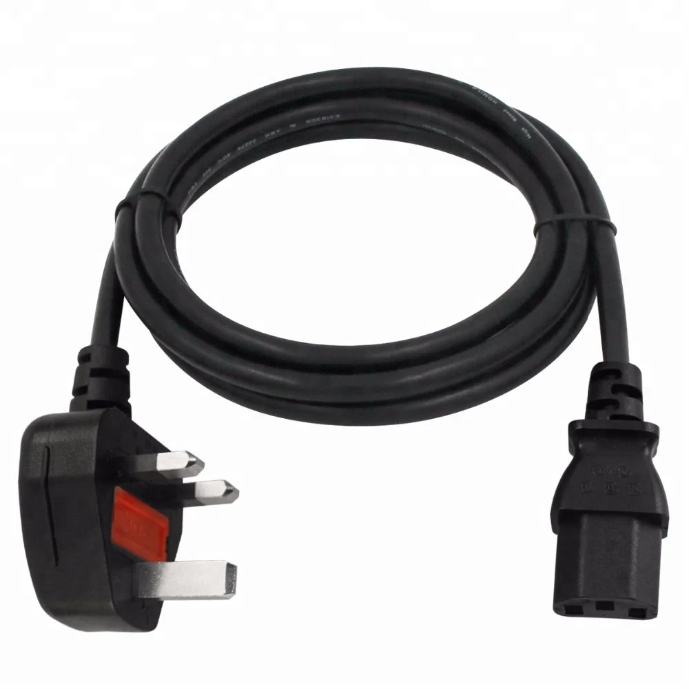 Wire UK 3 Pin Plug to IEC C5 Power Cord Cable 25