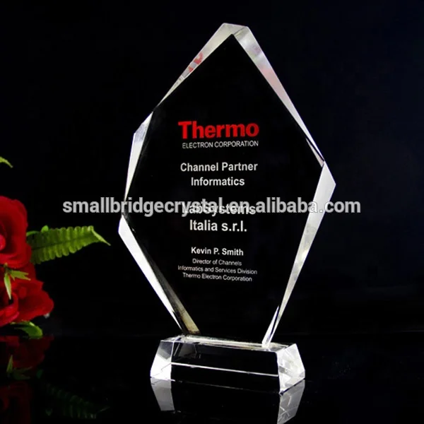 Customized Business Blank Glass Award K9 Trophy for Office Decoration