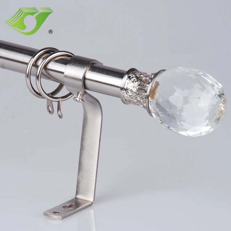 Crystal Ball Curtain Finial European Curtain Rod Accessories Good Sell Decoration Round 19mm Curtain Poles Tracks Accessories