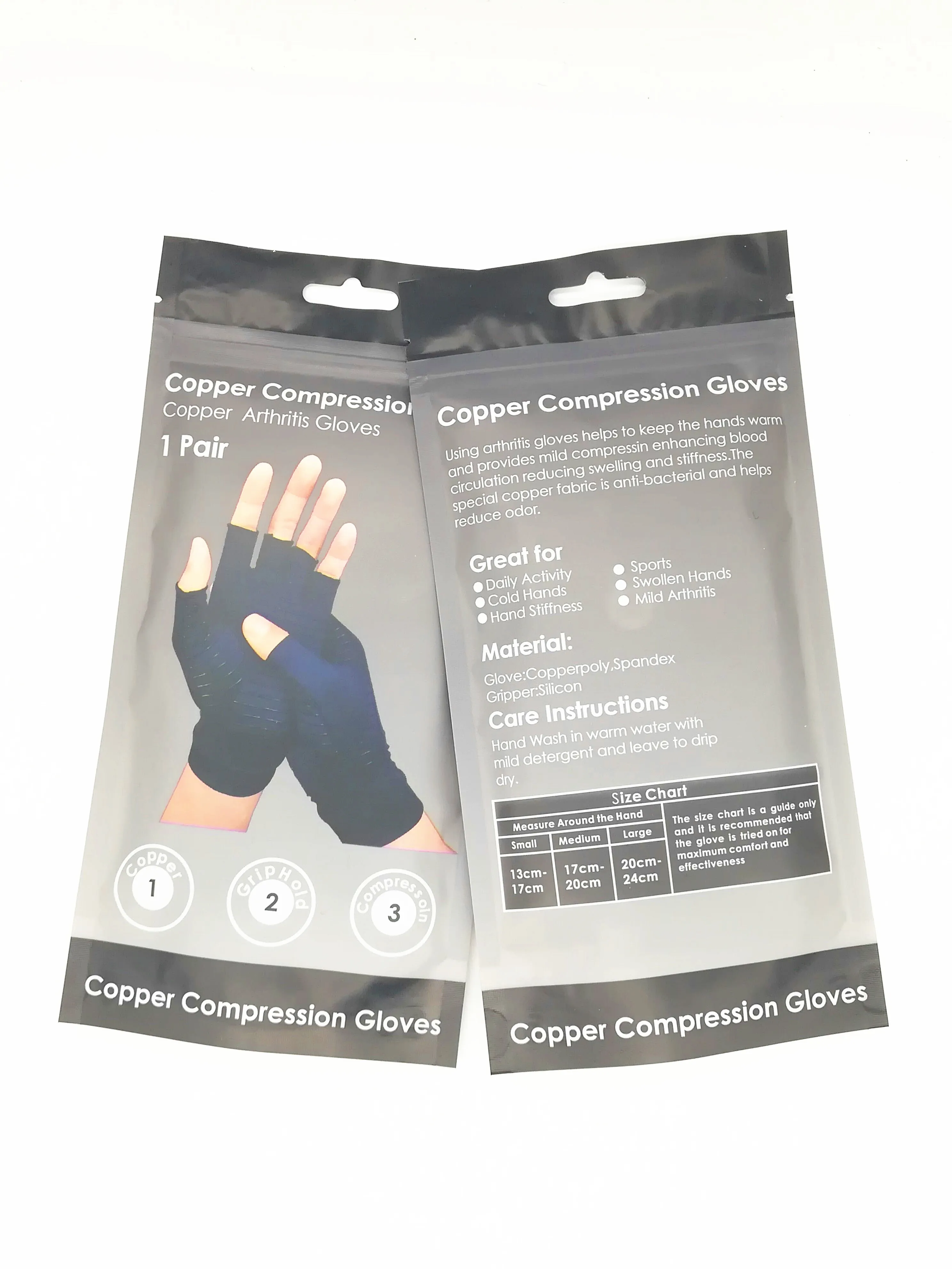 Copper Infused Open Finger Compression Gloves For Pain Relief,Sports
