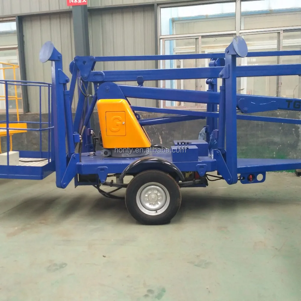 2024 New Produce  Hontylift Tree Trimming Cherry Picker Good Price Mobile Trailer Mounted Articulated Boom Lift