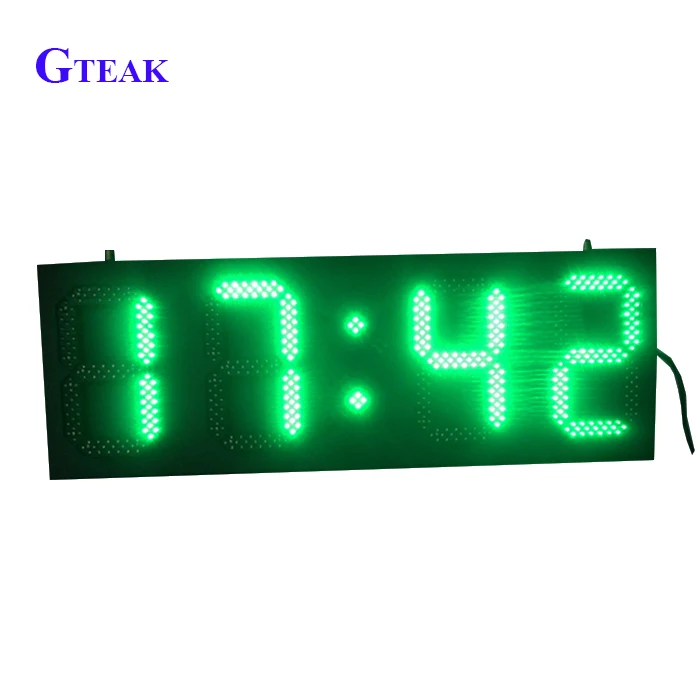 Outdoor Waterproof IR Control 7 Segment Iron Cabinet Led Clock Time Date Display Board Led Time and Temperature Sign