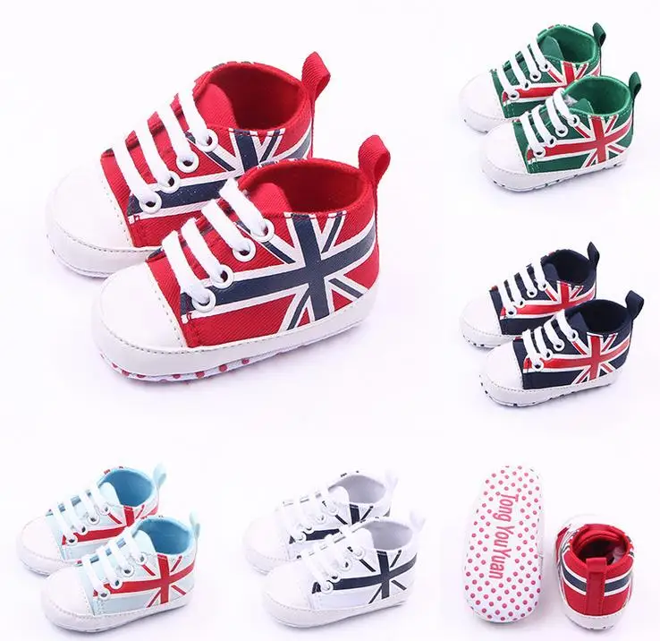 Spring Autumn New British Style Soft Non slip First Walkers 0 12 Months Unisex Baby Canvas