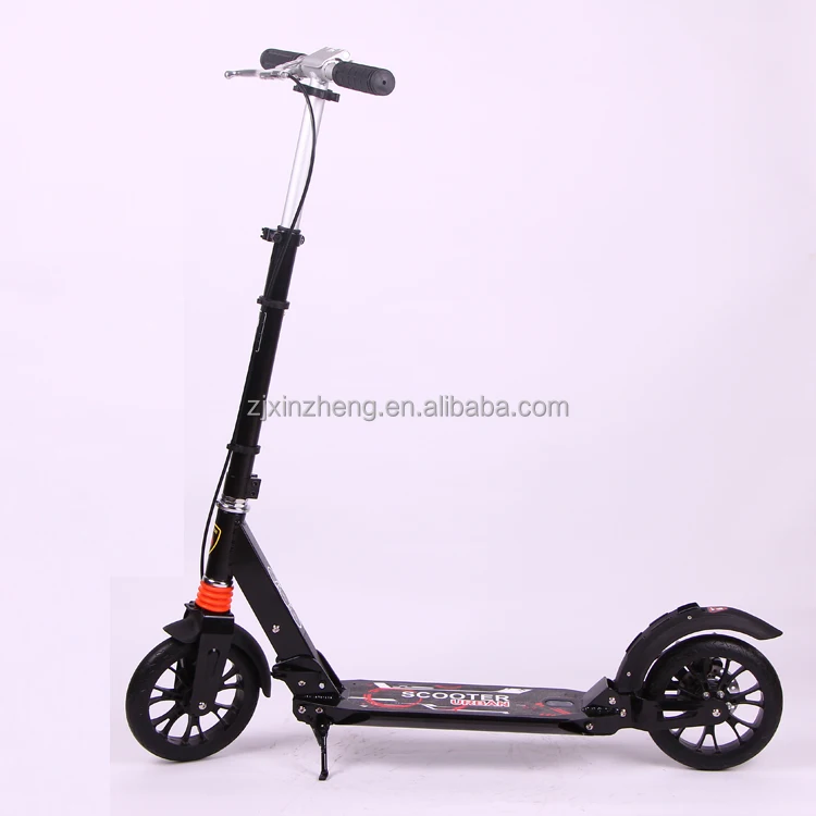 Commuting 200mm Big Wheels Scooter With Disc Brakes Non-Electric Black Kick Scooter Load 150kg For Adult Teenager Men Women 