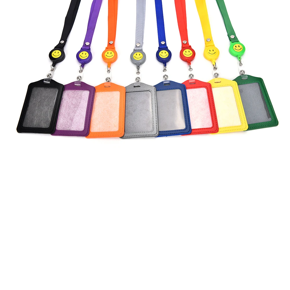 1pcs Id Card Holder Face Reel Lanyard Name Credit Holders 1pcs Id Card Holder Face Reel Lanyard