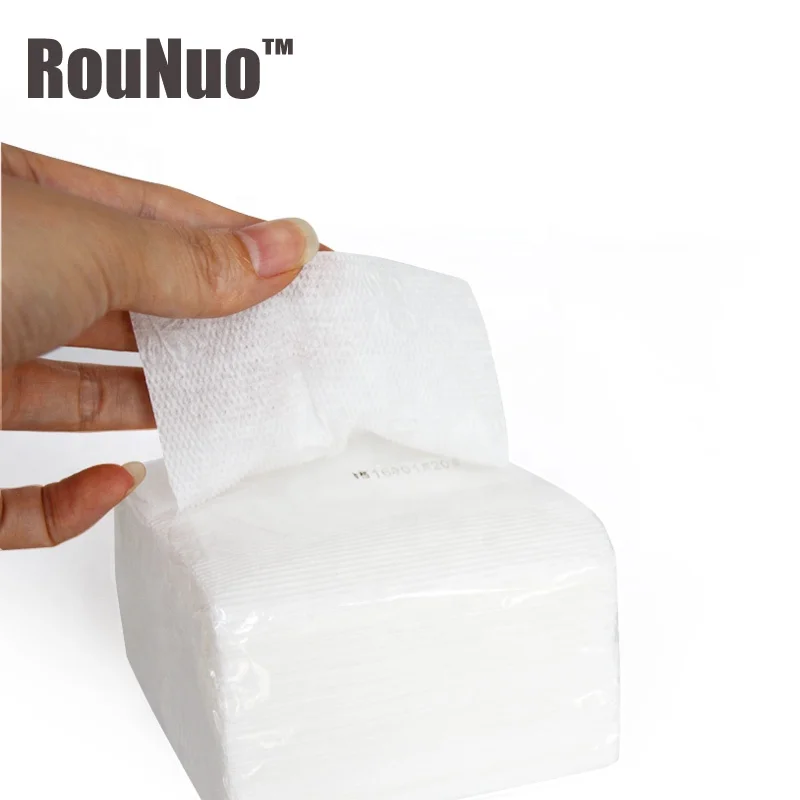 Rounuo 100% древесной массы белый 1 слой биоразлагаемые тиснением обеденный стол салфетка бумажная коробка