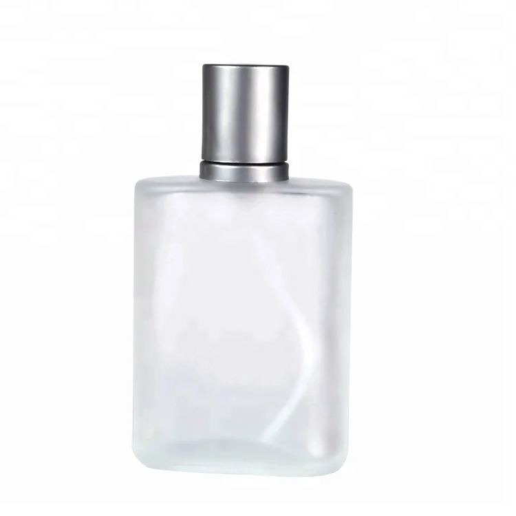 refillable flat square clear frosted pump spray glass perfume bottle 30ml 50ml 100ml