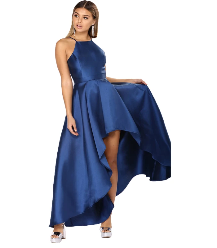 navy silk maxi dress