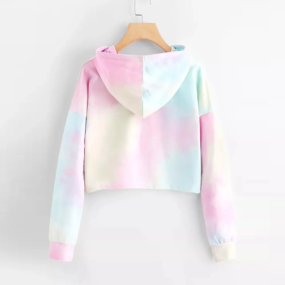 Sudaderas con capucha Multicolor Casual mujeres cordón