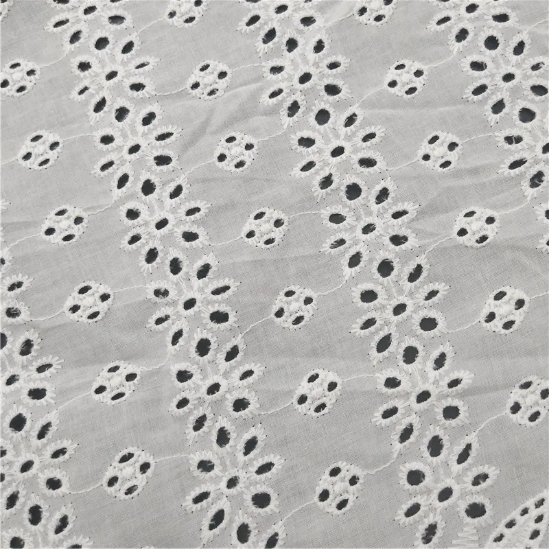 100% хлопок 60s Вуаль Вышитые хлопковые люверсы кружевная ткань