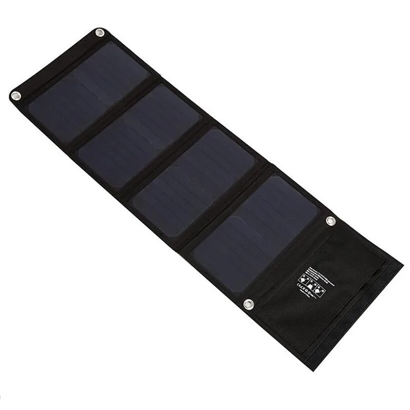 Зарядное устройство на солнечной батарее умная Водонепроницаемая складная солнечная панель с двумя USB-портами 28 Вт для смартфонов планшетов кемпинга