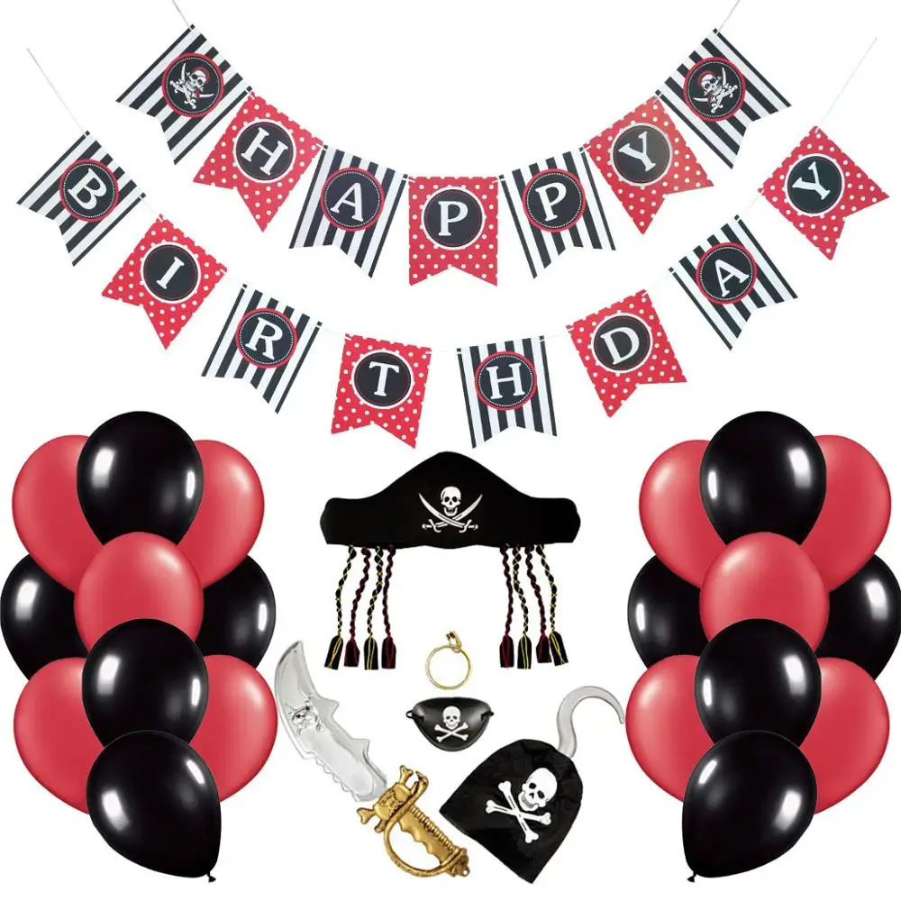 Giveu New Pirate Themed Party Kit Cosplay Kid Birthday Letter Banner Balloon Decorative Props Buy Decorative Props Pirate Themed Party Kid Birthday Letter Banner Product On Alibaba Com