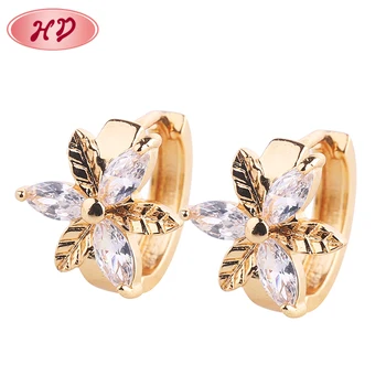 2018 Last New Design Simple Solid Gold Crystal Earring