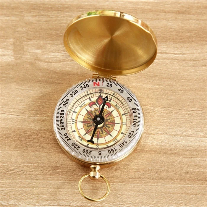 Compass Pocket Nottilucenti in Rame per Cameggio Navigazione e Trekking Ndier Bussola Vintage da Tasca Oro 