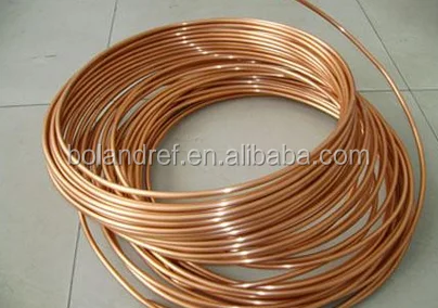 1M 2mm Dia Copper Tone Refrigeration Capillary Pipe Tubing Coil  air conditioner