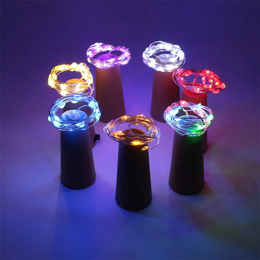 2m 20 LED Starry Firefly Wire Wine Bottle Cork String Lights Vase Decorate Cork Lights