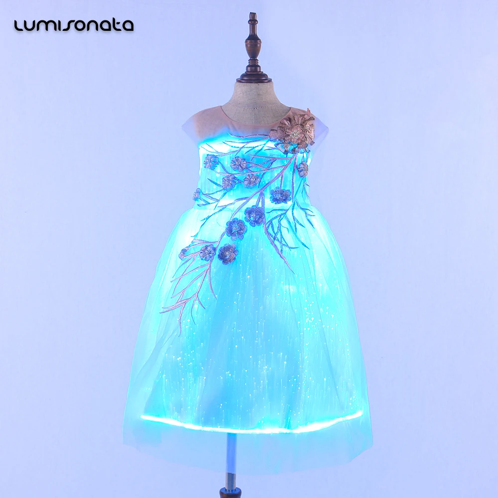 Newest Design Kids Princess Dress with Led Lights Children Party Girl Dress Newest Design Kids Princess Dress with Led Lights Children Party Girl Dress