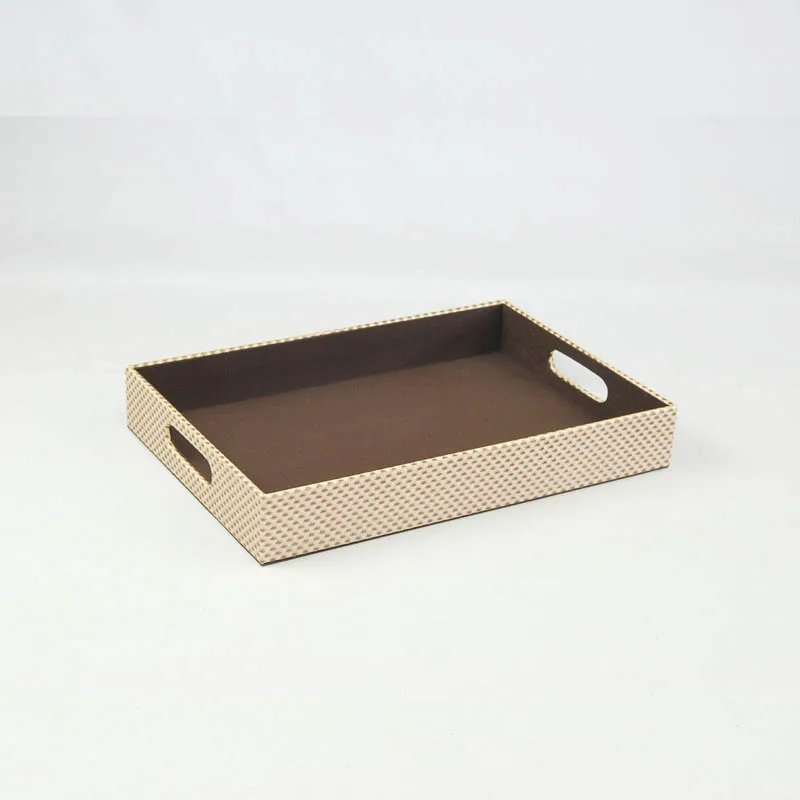 Пользовательские прямоугольные лотки из искусственной кожи для хранения сервисный лоток отеля ресторана