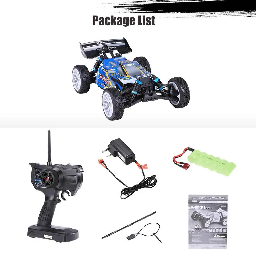 ZD Racing DTK-16 Brushless 1:16 mit 2S Akku & Ladegerät