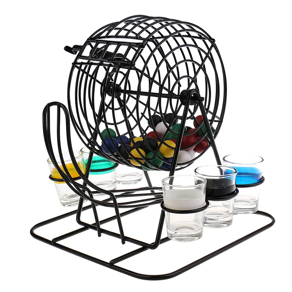 Металлическая мини-машина для бинго набор питьевых игр вечеринки домашнего паба развлекательных