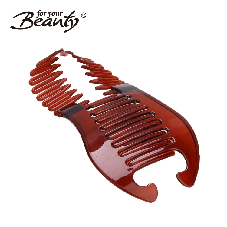 Adjustable Elastic Bendable Smooth Interlocking Styling Hair Comb Clip