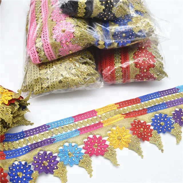 Embroidered Motif Lace Nigeria Venice Trim African Lace Trim Wide 11CM