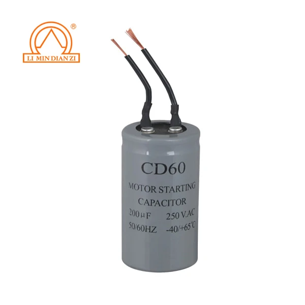 CD60 Run Capacitor With Wire Conducting Motor Capacitor 250V AC 150uF 50/60Hz 