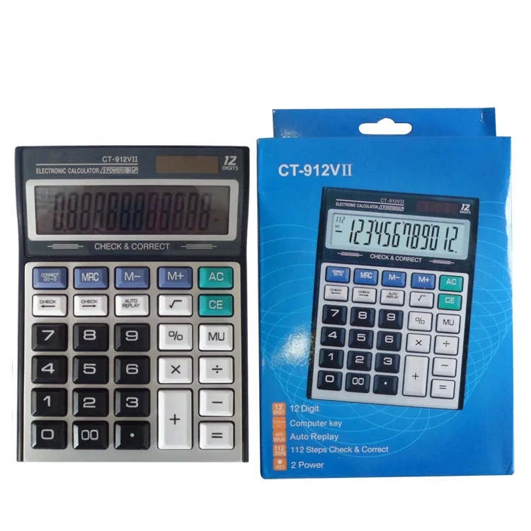 CT-912VII Check & Correct Function Giant Calculator Premium Desktop Model