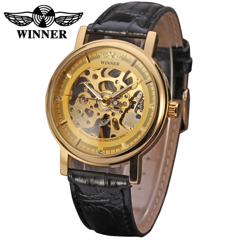 
T-winner golden skeleton men wrist custom watches mechanical watches 