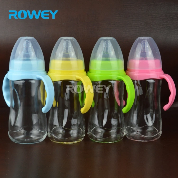 Orange 240ml Fancy Design Pure Penis Shape Mix Antique Glass Baby Bottle