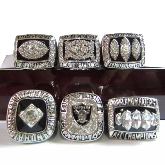 6PCS/SET World Championship Ring Set Collection Sports Jewelry NFL