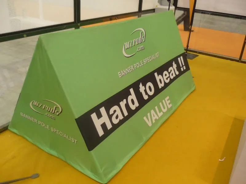 Advertising Display Triangle a Frame Banner with Carbon Poles and Custom Digital Printing