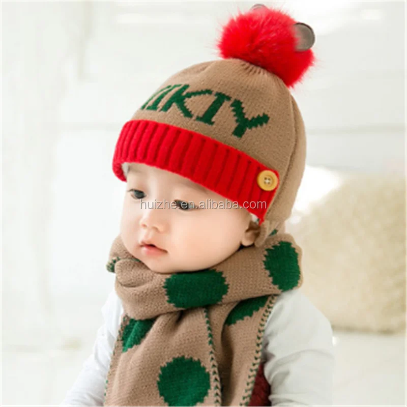 Nuevo Conjunto De Bufanda De Gorro De Lana De Lana Para Niño Nuevo Conjunto De Bufanda De Gorro De Lana De Lana Para Niño