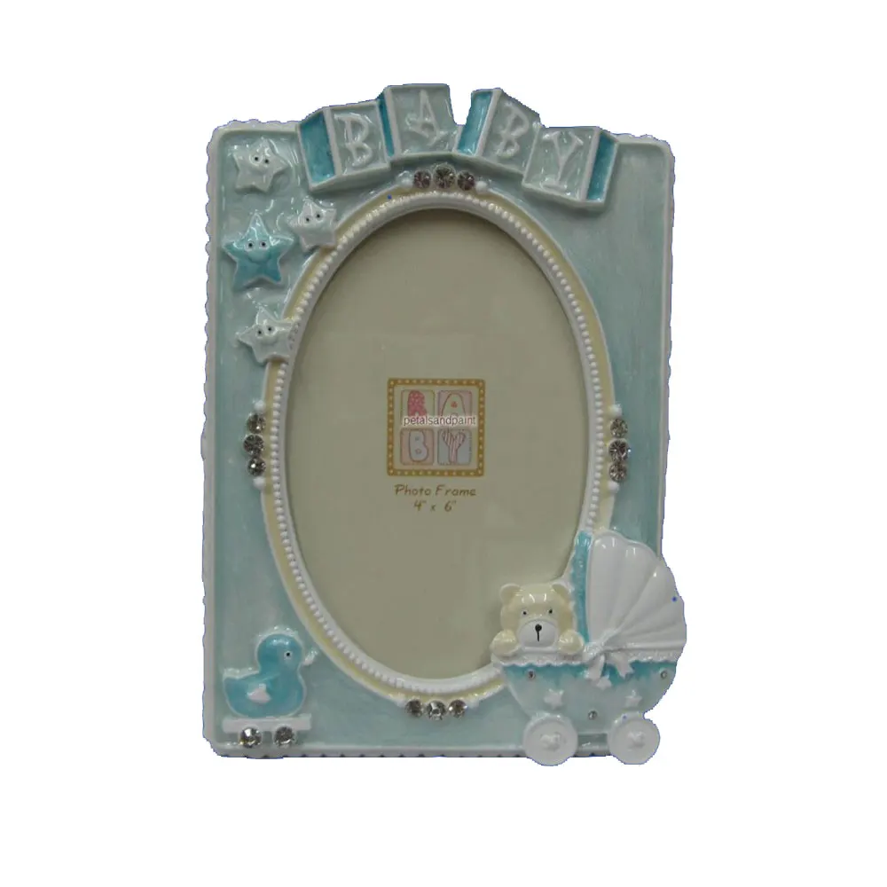 Gift Item Ceramic Light Blue Baby Editor Photo Frame