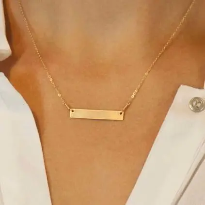 bar plate necklace