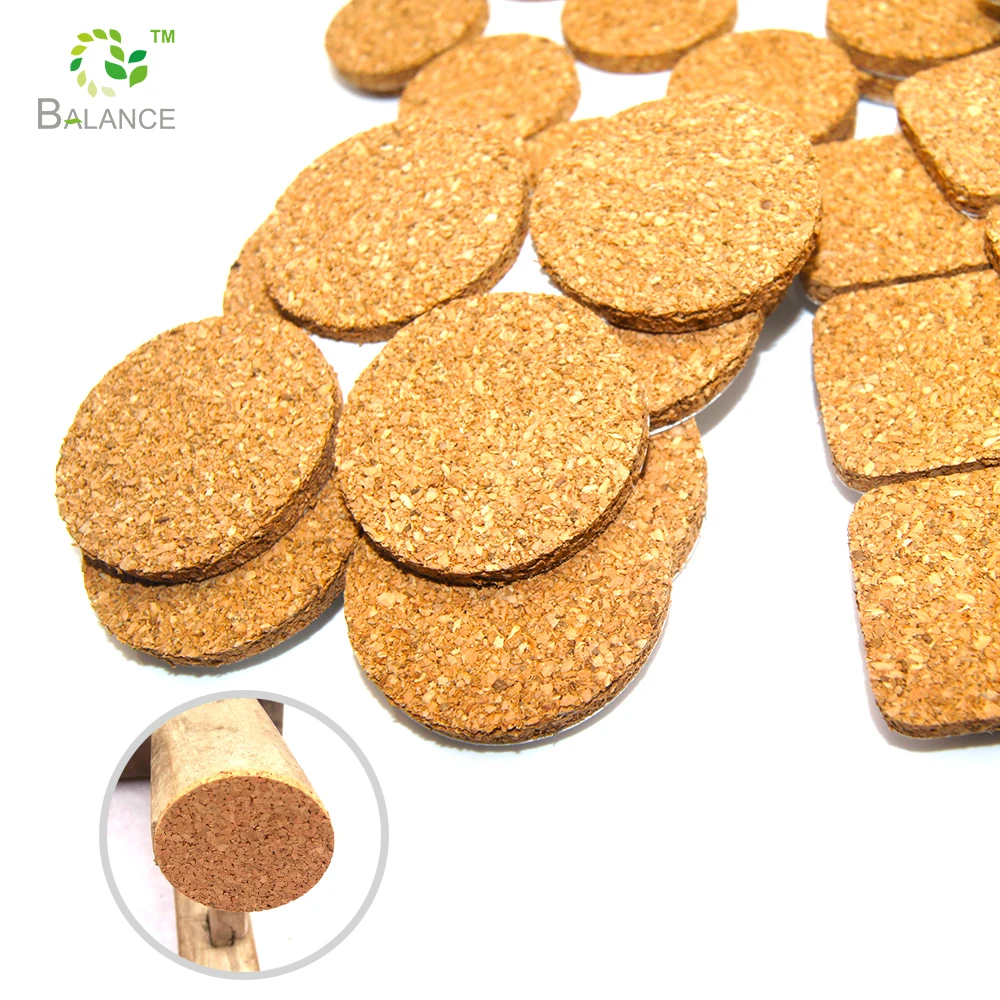 Natural Cork Pad Chair Feet Protector Adhesive Cork Circle Glass Protection Sticky Cork Dots for Furniture