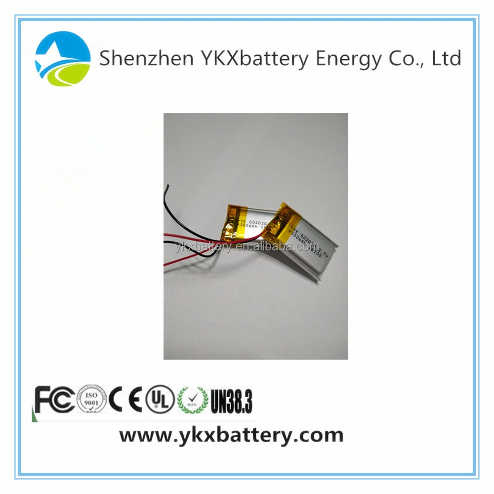 3.7v 300mAh 602030 rechargeable battery pack li-ion battery pack