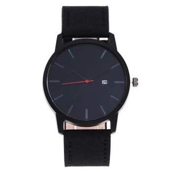 WJ-7764 Leather Band Simple Big Dial Calendar Male Quartz Watch Day Date Cheap Attractive Fashion Business Men Hand Watch Man