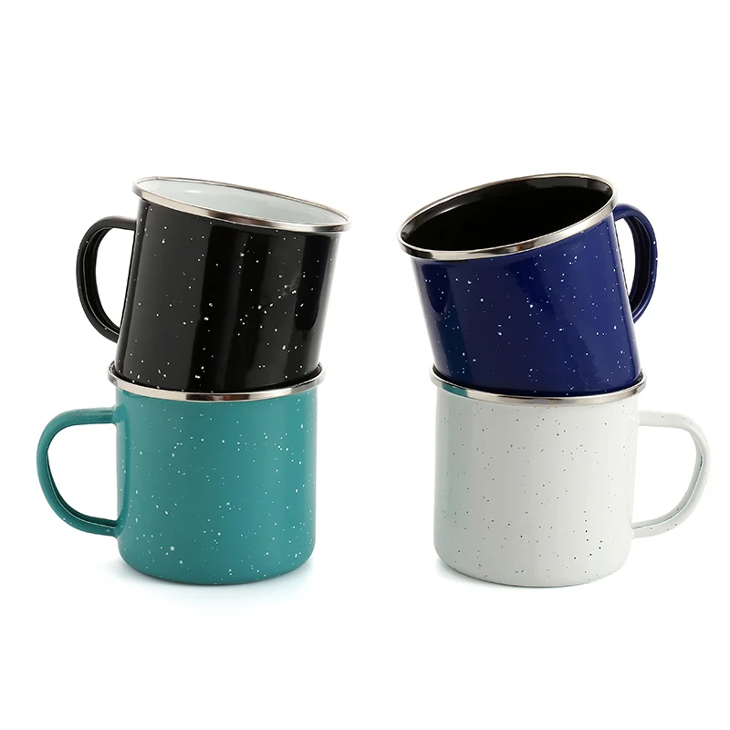 Sublimation Enamel Mugs cups Stainless steel white metal mug dye