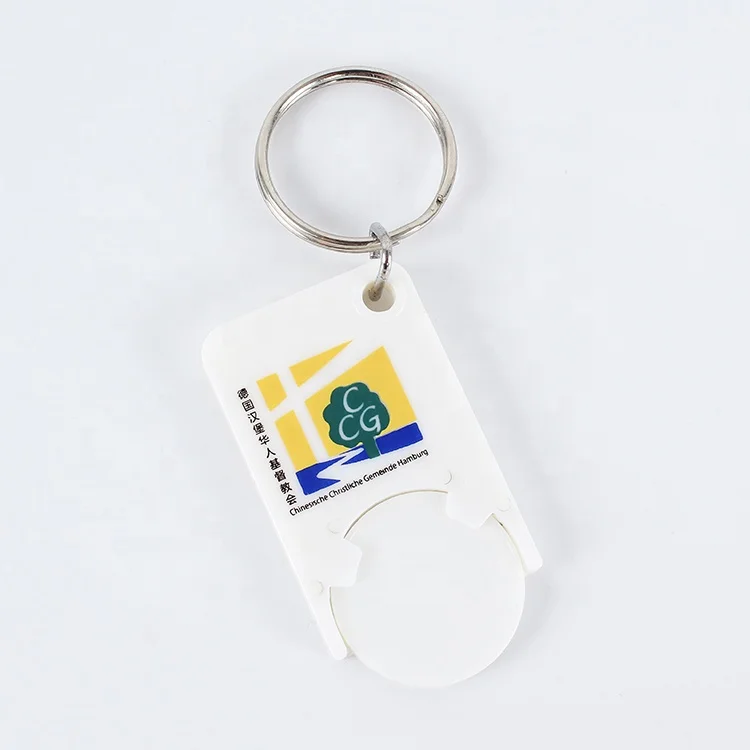 Shopping Cart Token Holder for Supermarket with Keychain