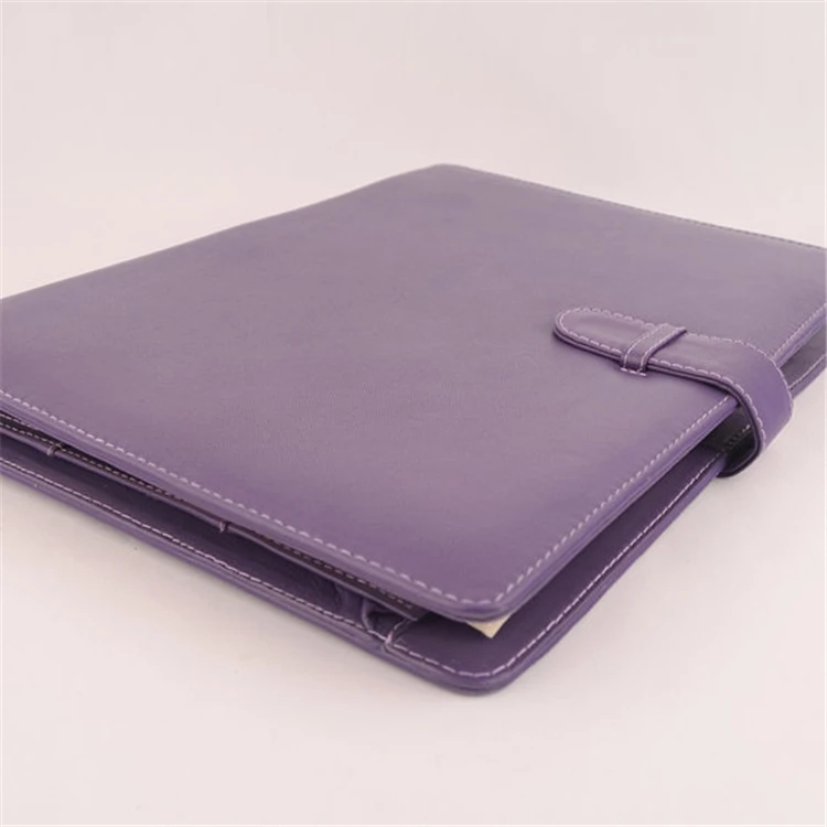 Множество карманов фиолетовая кожаная папка А4 для деловых документов
