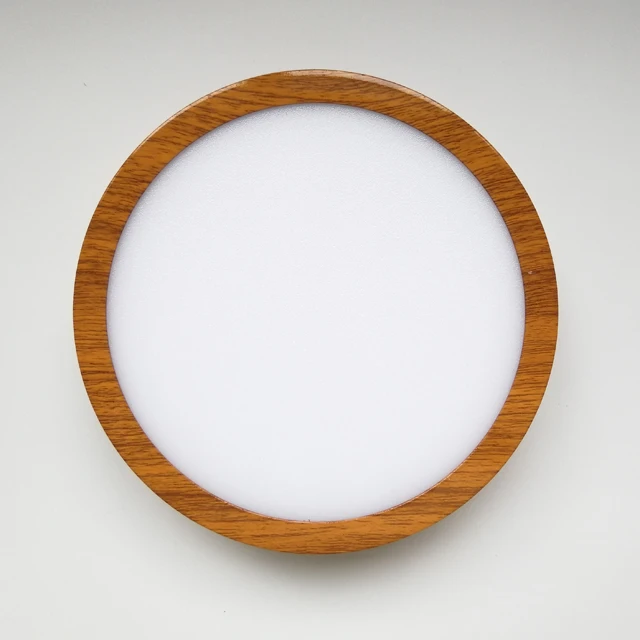 High Quality Wooden Surface Round 12W 18w Ceiling Light Fixtures LED Panel Light Surface Type
