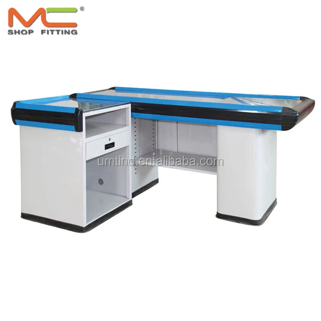 モダンデザイン鋼レジテーブル キャッシャーカウンター Buy キャッシャーテーブル スーパーマーケット現金カウンター スーパーマーケットのレジカウンター Product On Alibaba Com